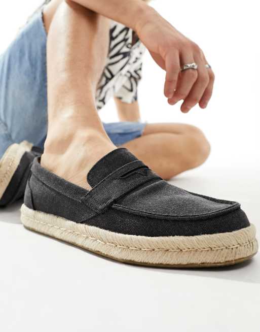 TOMS Stanford Espadrilles in Schwarz mit Sohle im Seildesign ASOS