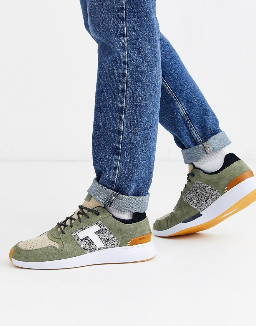 Toms - Suède sneakers in kaki-Groen