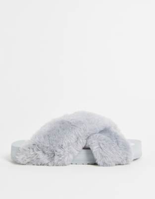 toms faux fur slippers