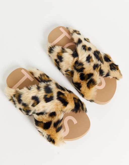 Toms sales leopard slippers