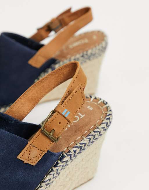 Toms - Tropez - Sandalen met sleehak in marineblauw, 4 van 4