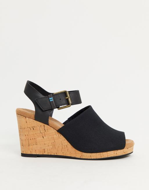 emmer in de rij gaan staan Compliment Toms - Tropez - Sandalen met sleehakken in zwart | ASOS