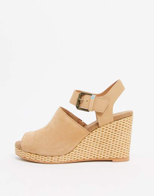 Honey suede and leather women's hot sale tropez wedges