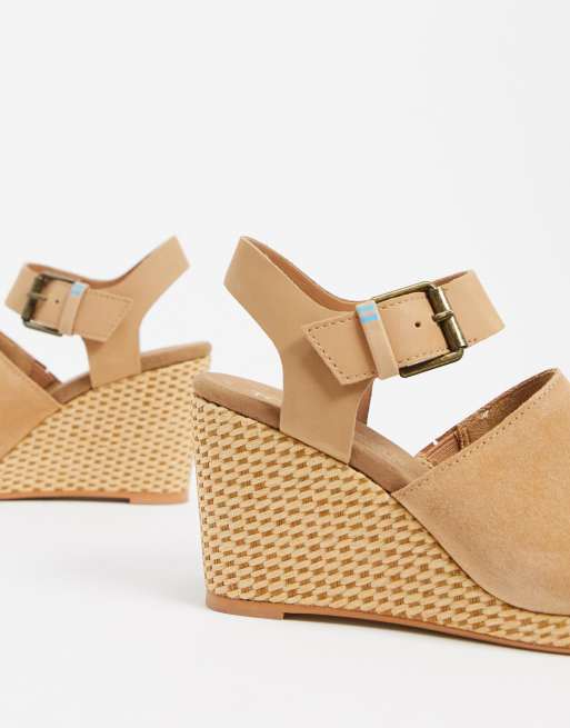 Honey suede and leather women's sale tropez wedges