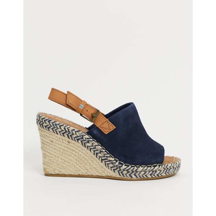 Toms tropez wedge sandals in navy
