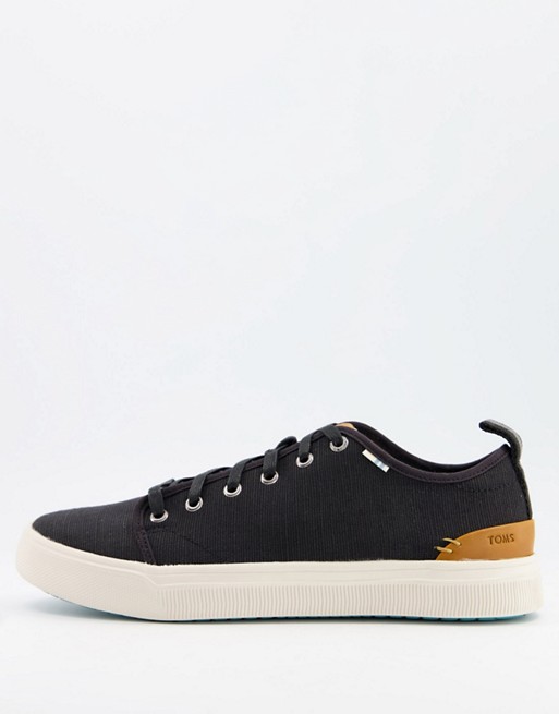 Toms trvl lite lace up trainers in black
