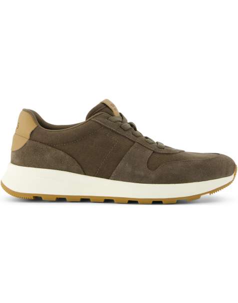 Toms Trvl lite retro trainer in olive - view 1