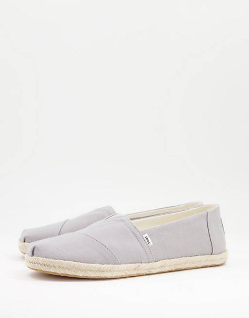 Toms Alpargata slip ons in grey with rope sole