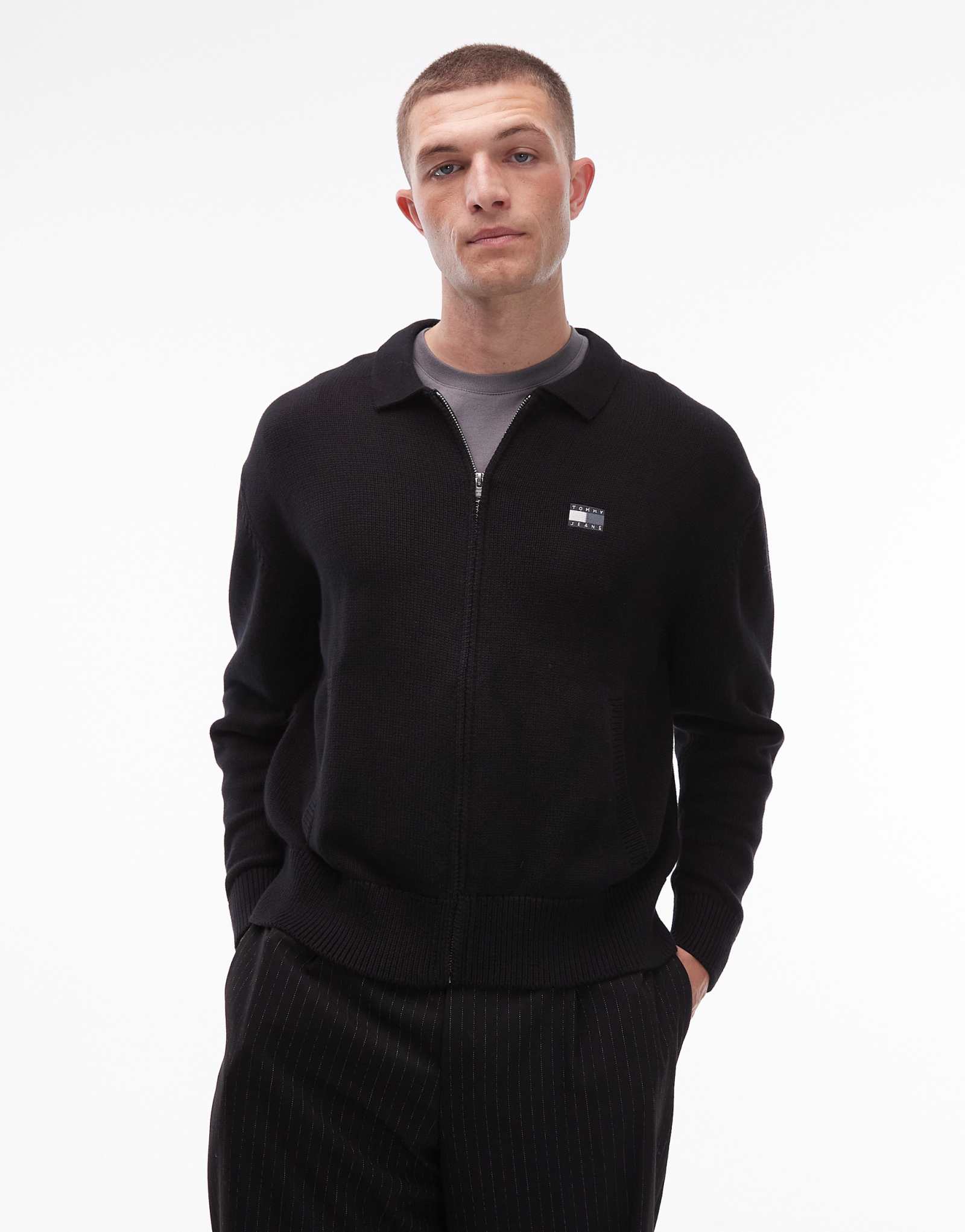 Черный кардиган на молнии Tomy Jeans