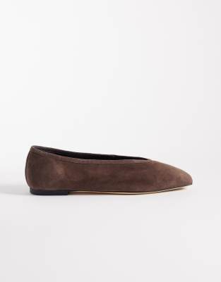  Bianca ballet flats in espresso suede