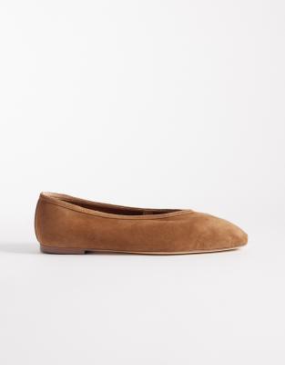  Bianca ballet flats in taupe suede