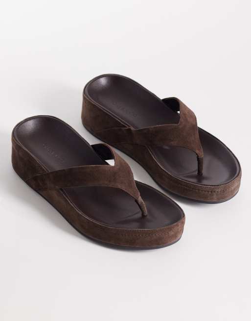 Tony Bianco - Blaire - Infradito in vero camoscio color espresso, 2 di 4