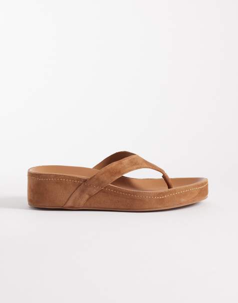 Tony Bianco Blaire real suede flip flops in taupe - view 1