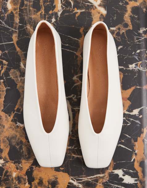 Tony Bianco - Brash - Ballerine con punta squadrata in pelle bianco sporco - view 1