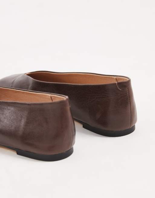 Tony Bianco Brash square toe ballet flats in chocolate vintage leather, 4 of 5