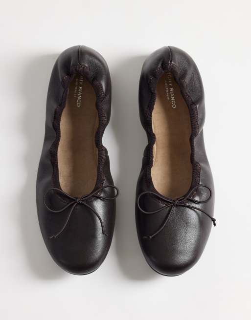 Tony Bianco Chelsea round toe ballet flats in chocolate leather, 2 of 4