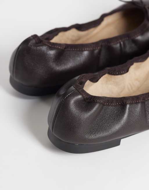 Tony Bianco Chelsea round toe ballet flats in chocolate leather, 3 of 4