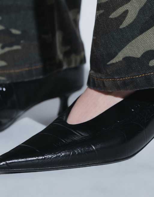 Tony Bianco Cherry kitten hak pumps in zwart croco, 4 van 4