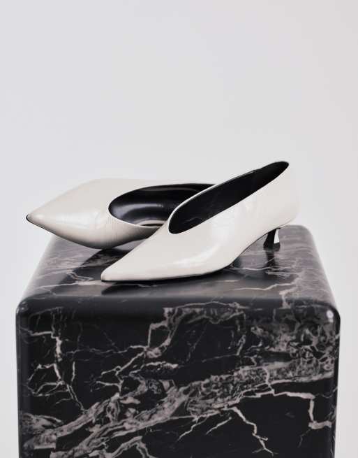 Tony Bianco Cherry kitten heel court shoes in white crinkle, 2 of 4