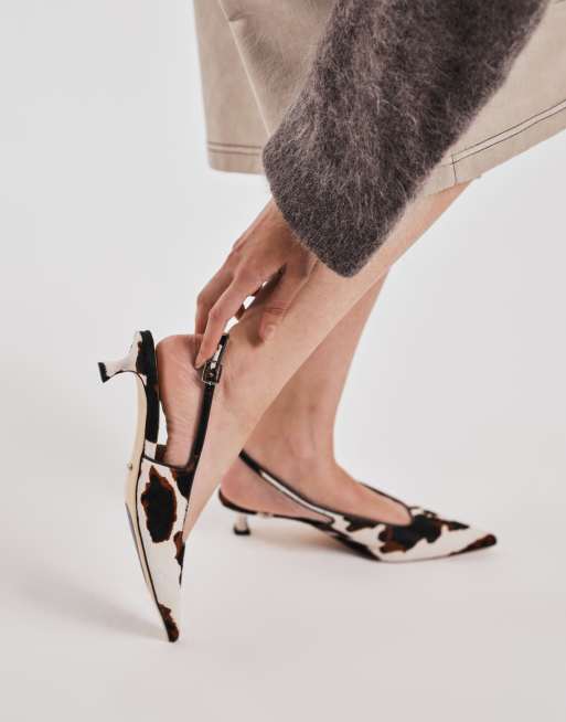 Tony Bianco Crush kitten heel slingback shoes in multi pony | ASOS