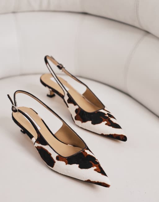 Tony Bianco Crush kitten heel slingback shoes in multi pony | ASOS