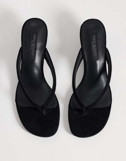 Tony Bianco Edgy heeled wedge sandals in black suede, 2 of 4
