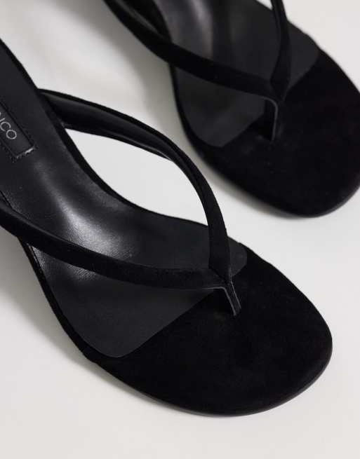 Tony Bianco Edgy heeled wedge sandals in black suede, 3 of 4