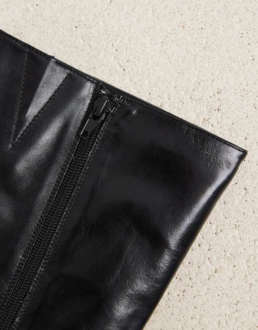 Tony Bianco Fantasy heeled knee boots in black leather, 3 of 4