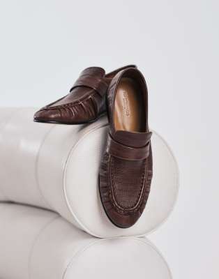 Tony Bianco Gatsby Leather Loafers In Brown