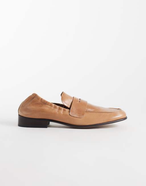 Tony Bianco Gloria mocassins à bout carré en cuir vintage camel, 1 de 4