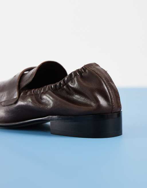 Tony Bianco Gloria square toe loafers in chocolate vintage leather, 3 of 4