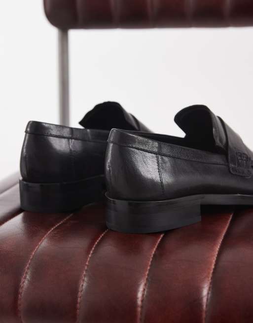 Tony Bianco Grand square toe loafers in black leather, 4 of 4