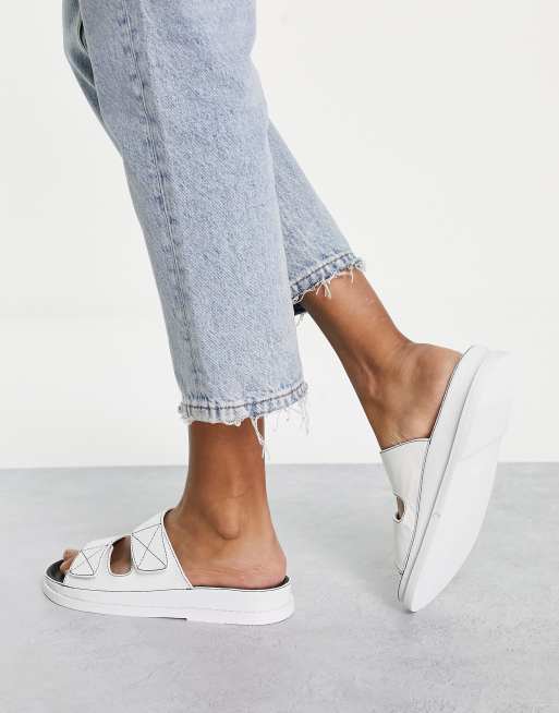 Tony Bianco Hannah slide sandals in white ASOS