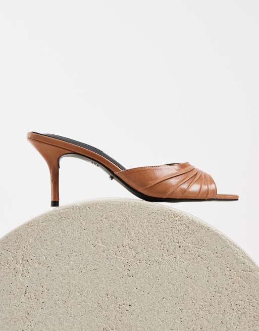 Tony Bianco Hipe mules à talons en cuir vintage camel, 1 de 4
