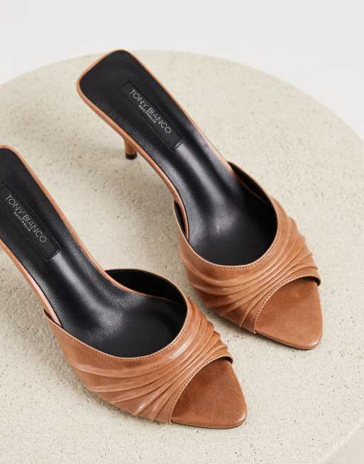 Tony Bianco Hipe mules à talons en cuir vintage camel, 3 de 4
