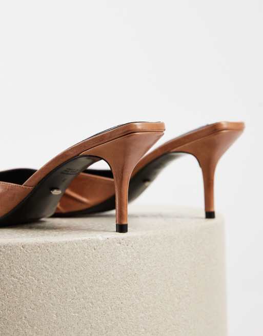 Tony Bianco Hipe mules à talons en cuir vintage camel, 4 de 4