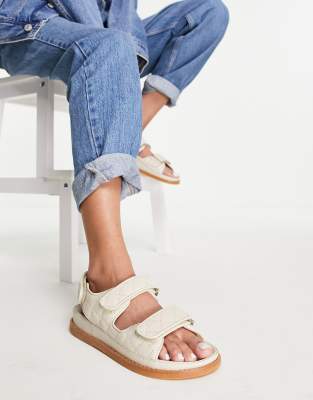Tony Bianco – Hiranni – Grandad-Sandalen aus vanillefarbenem Leder