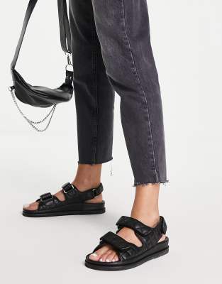 Tony Bianco Tony Bianco Hiranni grandad sandals in black leather