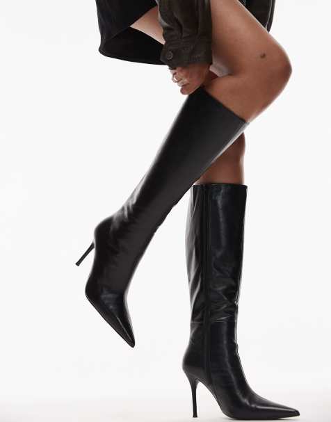 Tony Bianco - Iziaa - Bottes en cuir à talon et bout pointu - Noir - view 1