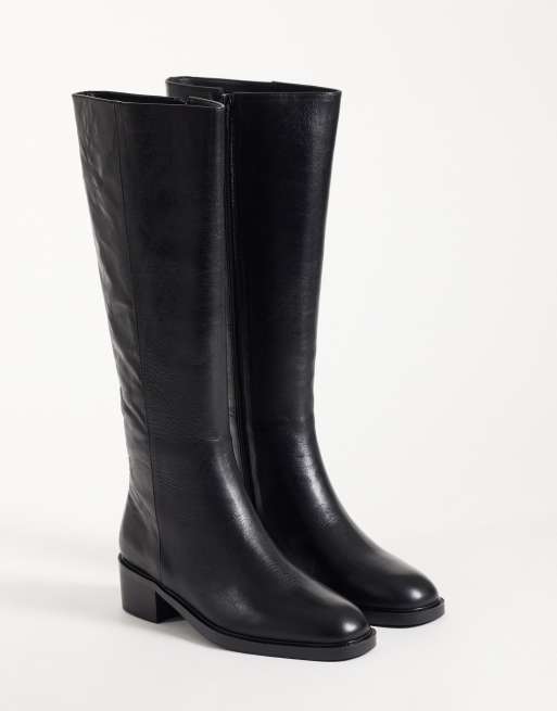 Tony Bianco Jackson pull on knee boots in black wax leather, 4 of 4