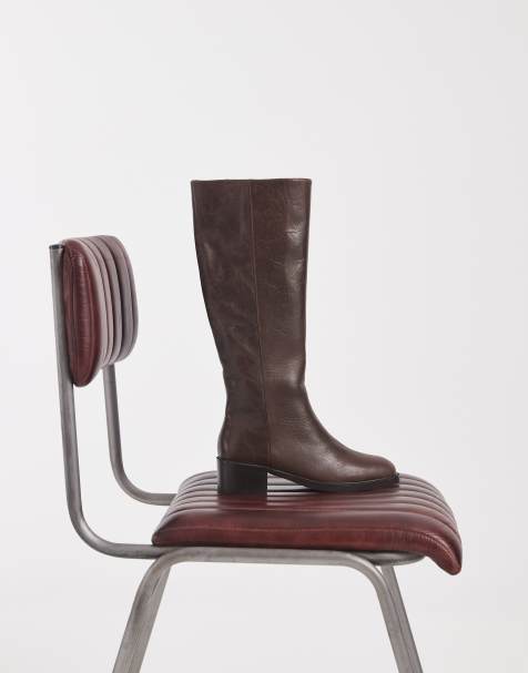 Tony Bianco Jackson pull on knee boots in vintage chocolate - view 1