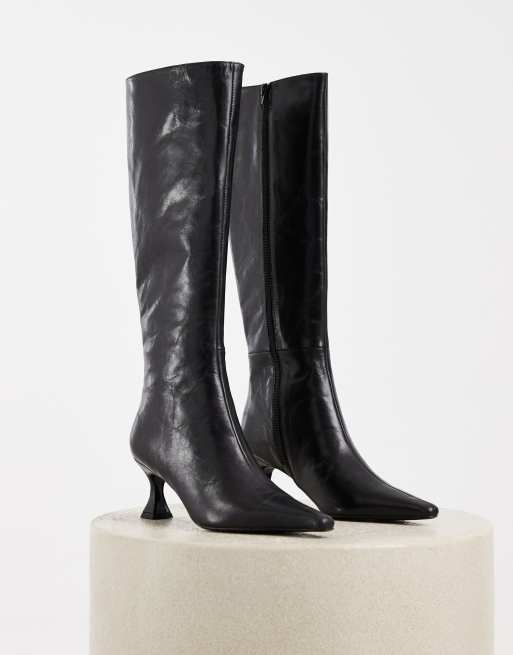 Tony Bianco Jaq bottes montantes à talon en cuir noir, 1 de 4