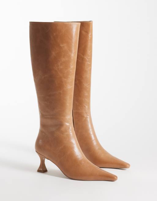 Tony Bianco Jaq heeled knee boots in tan vintage leather, 2 of 4