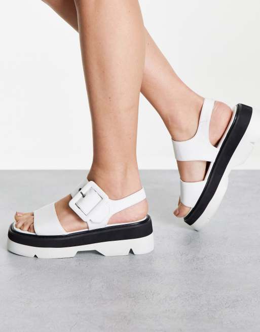 Lappe Blinke Stige Tony Bianco Jett chunky sandals in white leather | ASOS