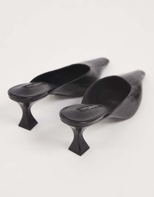 Tony Bianco Juniper heeled mules in black anguille leather, 4 of 4