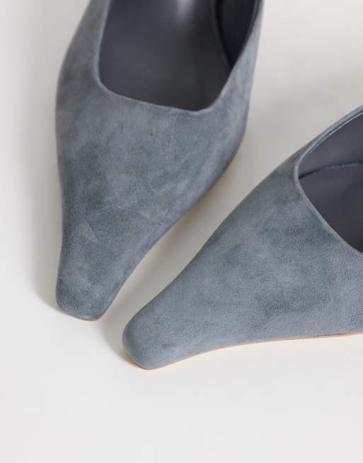 Tony Bianco Juniper mules à talons en daim bleu acier, 2 de 4
