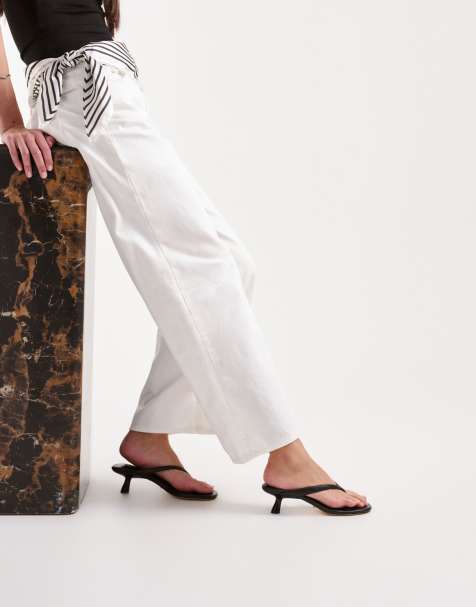 Tony Bianco – Krista – Czarne sandały japonki na obcasach-kaczuszkach - view 1