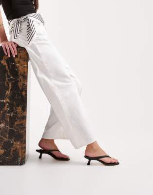 Tony Bianco Krista Kitten Heel Toe Thong Sandals In Black