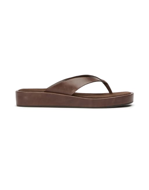 Tony Bianco - Kyra - Teensandalen van vintage leer in chocoladebruin