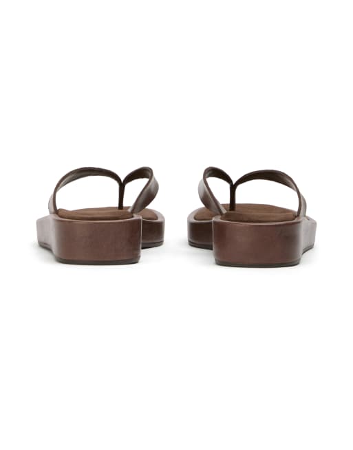 Tony Bianco Kyra toe thong sandals in chocolate vintage leather, 4 of 4